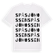 White t-shirt med Spåsjömossen ordlek t-shirt