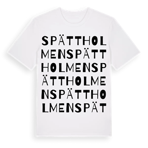 Spättholmen ordlek t-shirt – ekologisk bomull t-shirt från Pinshirt