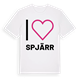White t-shirt med Jag älskar Spjärr t-shirt stort tryck