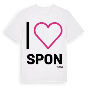 Jag älskar Spon t-shirt stort tryck – ekologisk bomull t-shirt från Pinshirt