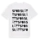 White t-shirt med Sponslätt ordlek t-shirt