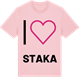 Pink Cotton t-shirt med Jag älskar Staka t-shirt stort tryck