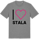 Mid Heather Gray t-shirt med Jag älskar Stala t-shirt stort tryck