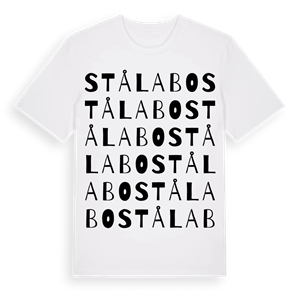Stålabo ordlek t-shirt – ekologisk bomull t-shirt från Pinshirt