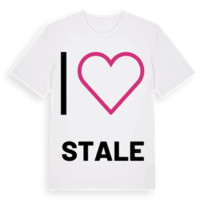 Jag älskar Stale t-shirt stort tryck – ekologisk bomull t-shirt från Pinshirt