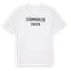 White t-shirt med Stämmdalen i Sverige t-shirt