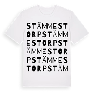 Stämmestorp ordlek t-shirt – ekologisk bomull t-shirt från Pinshirt