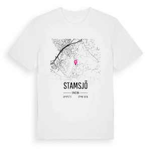 Stamsjö karta t-shirt – ekologisk bomull t-shirt från Pinshirt