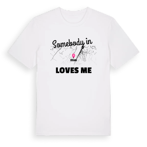 Någon i Stan älskar mig t-shirt – ekologisk bomull t-shirt från Pinshirt