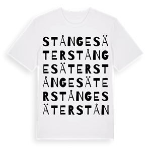 Stångesäter ordlek t-shirt – ekologisk bomull t-shirt från Pinshirt