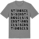 Mid Heather Gray t-shirt med Stängselsåsen ordlek t-shirt