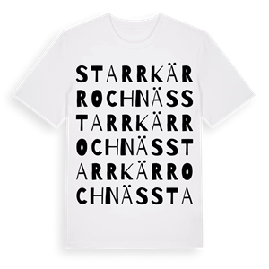 Starrkärr och Näs ordlek t-shirt – ekologisk bomull t-shirt från Pinshirt