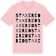 Pink Cotton t-shirt med Staxered ordlek t-shirt
