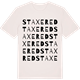 Vintage White t-shirt med Staxered ordlek t-shirt