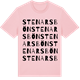 Pink Cotton t-shirt med Stenarsbön ordlek t-shirt