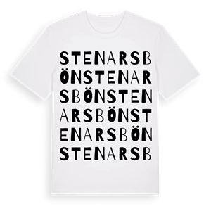 Stenarsbön ordlek t-shirt – ekologisk bomull t-shirt från Pinshirt