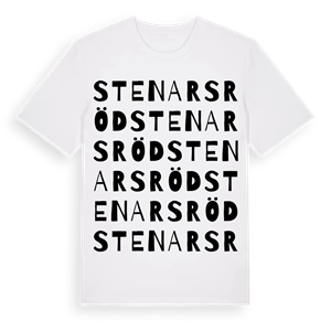 Stenarsröd ordlek t-shirt – ekologisk bomull t-shirt från Pinshirt