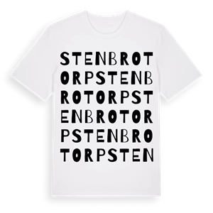 Stenbrotorp ordlek t-shirt – ekologisk bomull t-shirt från Pinshirt