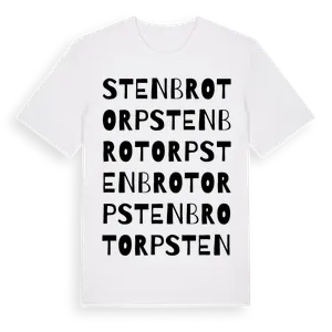 Stenbrotorp ordlek t-shirt – ekologisk bomull t-shirt från Pinshirt