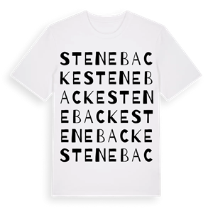 Stenebacke ordlek t-shirt – ekologisk bomull t-shirt från Pinshirt
