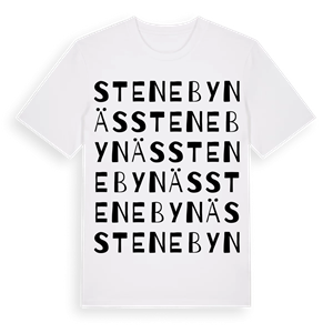 Stenebynäs ordlek t-shirt – ekologisk bomull t-shirt från PinShirt
