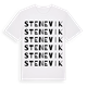 White t-shirt med Stenevik ordlek t-shirt
