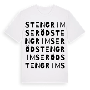 Stengrimseröd ordlek t-shirt – ekologisk bomull t-shirt från Pinshirt