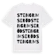 White t-shirt med Stengrimseröd ordlek t-shirt