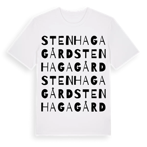 Stenhaga Gård ordlek t-shirt – ekologisk bomull t-shirt från Pinshirt
