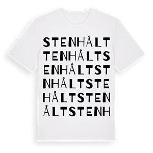 Stenhålt ordlek t-shirt – ekologisk bomull t-shirt från Pinshirt