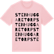 Pink Cotton t-shirt med Stenhuggaretorp ordlek t-shirt