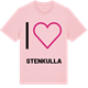 Pink Cotton t-shirt med Jag älskar Stenkulla t-shirt stort tryck
