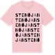 Pink Cotton t-shirt med Stenöjan ordlek t-shirt