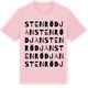 Pink Cotton t-shirt med Stenrödjan ordlek t-shirt