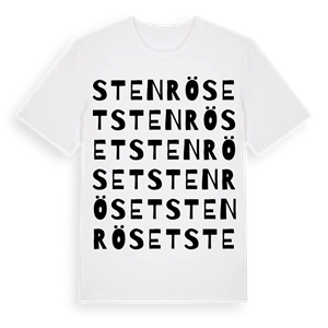 Stenröset ordlek t-shirt – ekologisk bomull t-shirt från Pinshirt