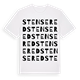 White t-shirt med Stensered ordlek t-shirt