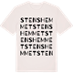 Vintage White t-shirt med Stenshemmet ordlek t-shirt