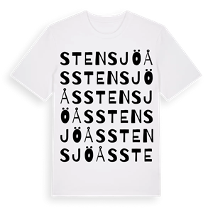 Stensjöås ordlek t-shirt – ekologisk bomull t-shirt från Pinshirt
