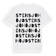 White t-shirt med Stensjöhöjd ordlek t-shirt