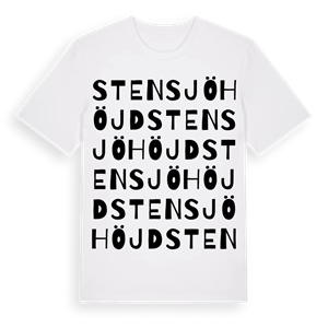 Stensjöhöjd ordlek t-shirt – ekologisk bomull t-shirt från Pinshirt