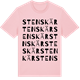 Pink Cotton t-shirt med Stenskär ordlek t-shirt
