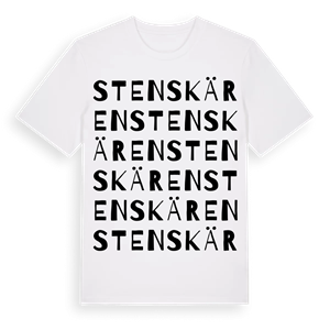 Stenskären ordlek t-shirt – ekologisk bomull t-shirt från Pinshirt