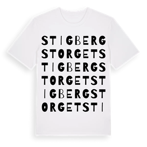 Stigbergstorget ordlek t-shirt – ekologisk bomull t-shirt från Pinshirt