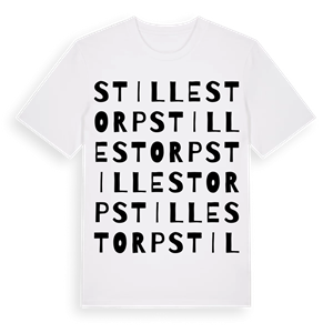 Stillestorp ordlek t-shirt – ekologisk bomull t-shirt från Pinshirt