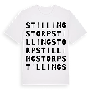 Stillingstorp ordlek t-shirt – ekologisk bomull t-shirt från Pinshirt