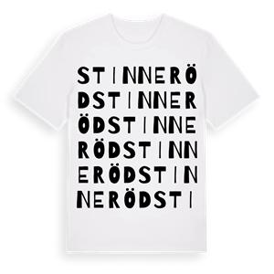Stinneröd ordlek t-shirt – ekologisk bomull t-shirt från Pinshirt