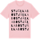 Pink Cotton t-shirt med Stjälkabo ordlek t-shirt