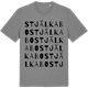 Mid Heather Gray t-shirt med Stjälkabo ordlek t-shirt