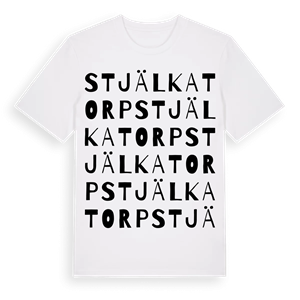 Stjälkatorp ordlek t-shirt – ekologisk bomull t-shirt från Pinshirt