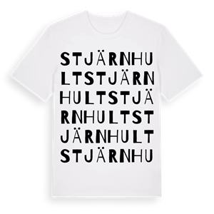 Stjärnhult ordlek t-shirt – ekologisk bomull t-shirt från Pinshirt